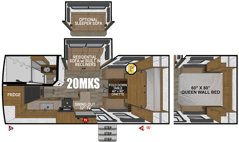 2026 Outdoors Rv MTN TRX 20MKS - Floor plan