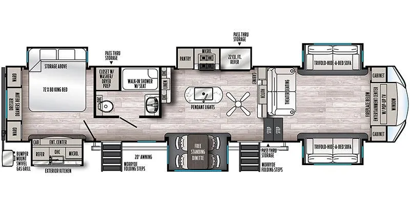 Forest River Sandpiper Luxury 379FLOK floor plan