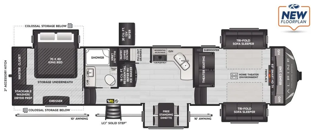 2024 Keystone Alpine Avalanche Edition 346FL floor plan