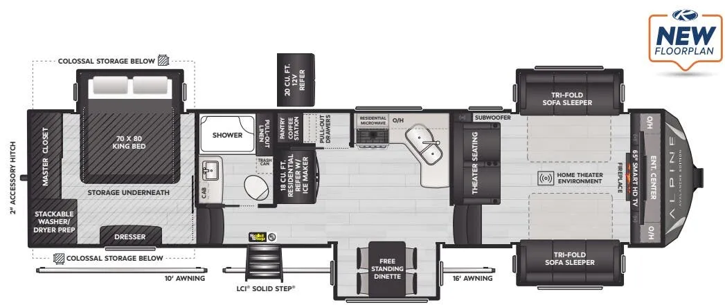 2024 Keystone Alpine Avalanche Edition 346FL - Floor plan