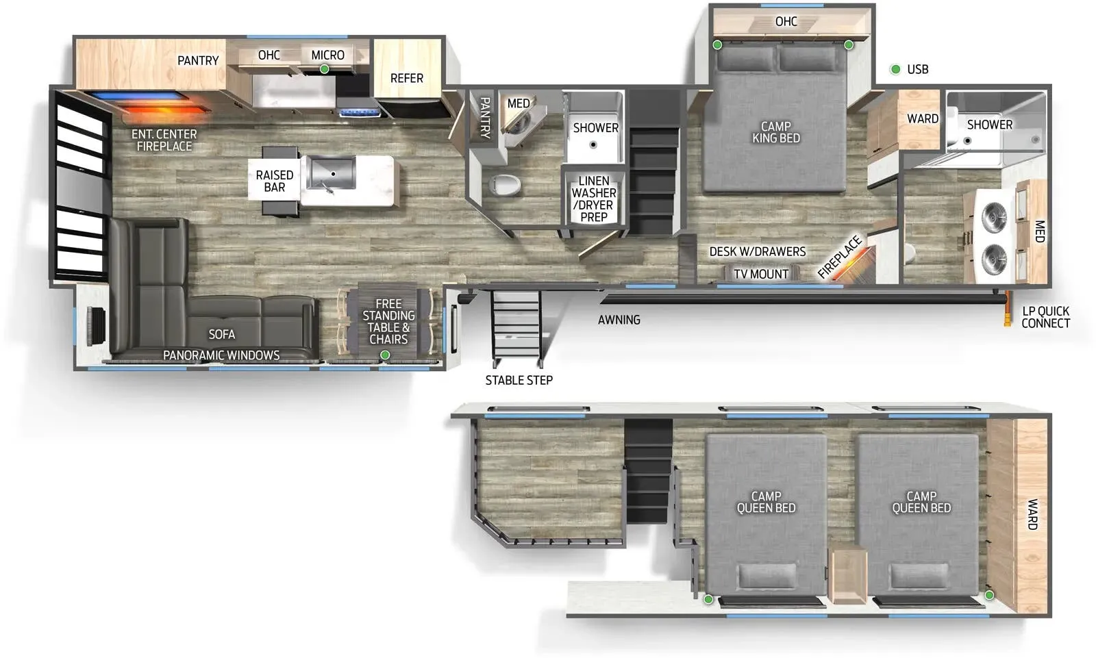 Forest River Campsite Reserve 39JD floor plan