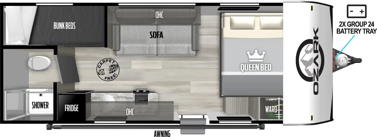 Forest River Ozark LE 1620BHLE floor plan