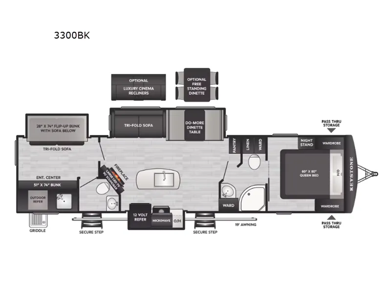 2026 Keystone Passport 3300BK - Floor plan
