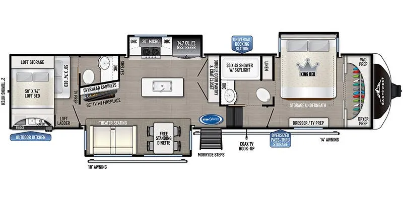 East to West Tandara 375BH-OK floor plan