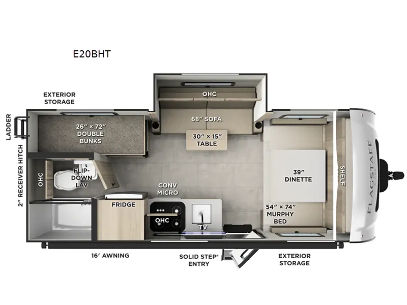 2026 Forest River Flagstaff E-Pro E20BHT - Floor plan