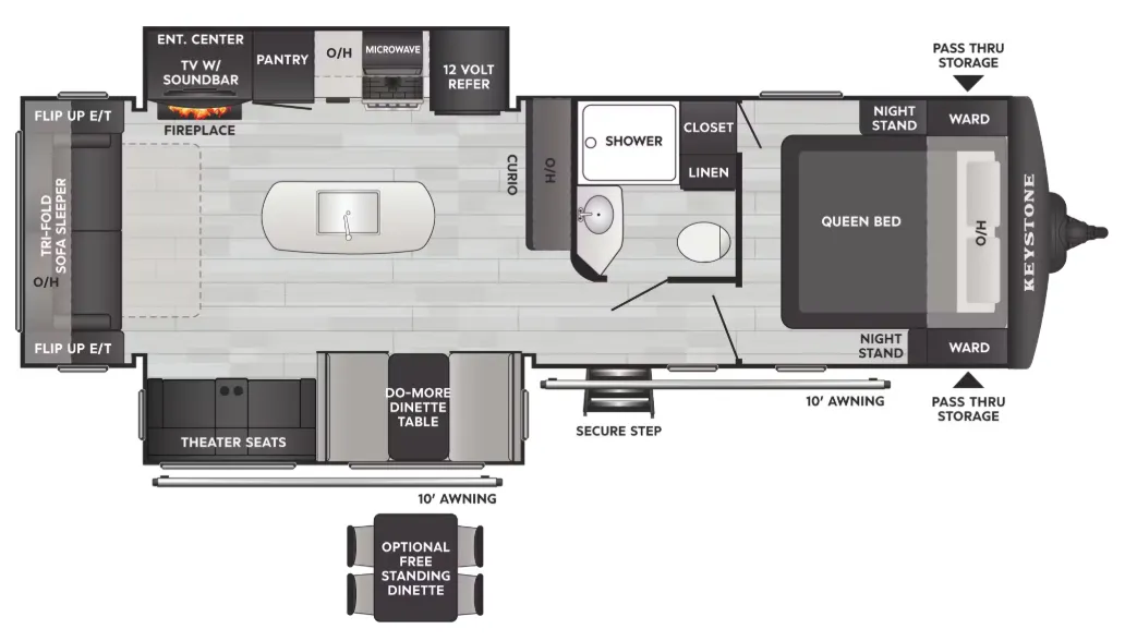 Keystone Bullet Crossfire 287RLSWE floor plan