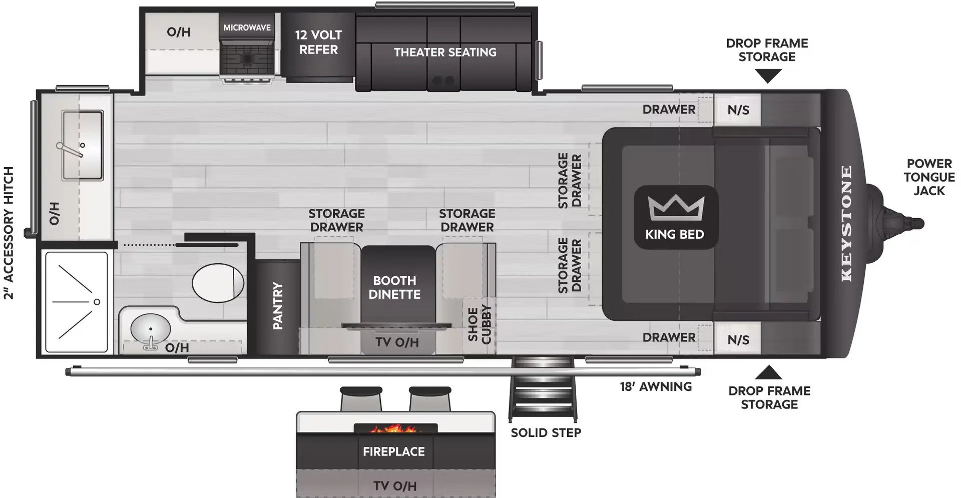 2026 Keystone Cougar Half-Ton 22MLSWE - Floor plan
