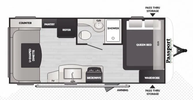 2025 Keystone Passport Classic 190RD - Floor plan