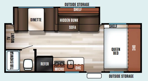 Forest River Cherokee Wolf Pup 18TO floor plan