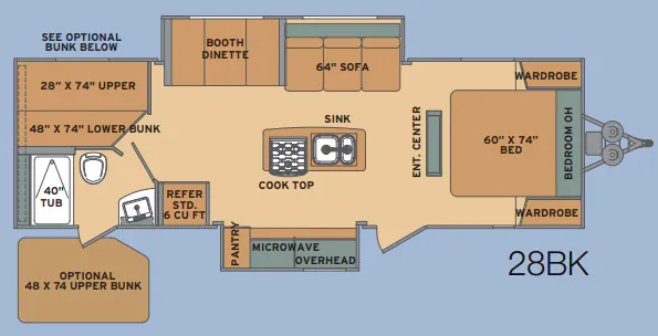 Shasta Oasis 28BK floor plan