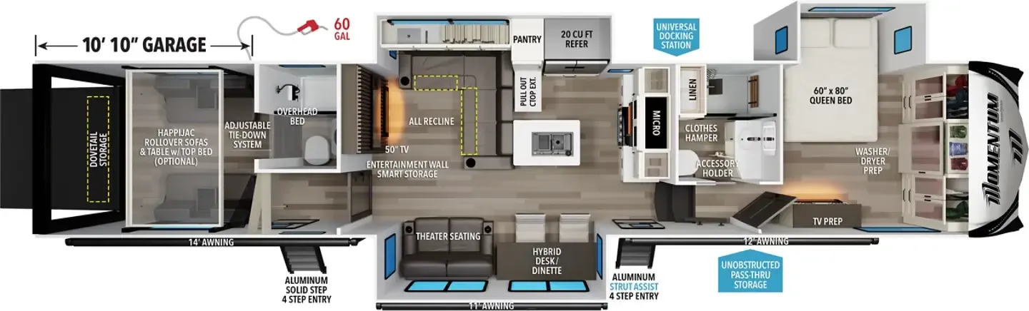 Grand Design Momentum 396DB floor plan