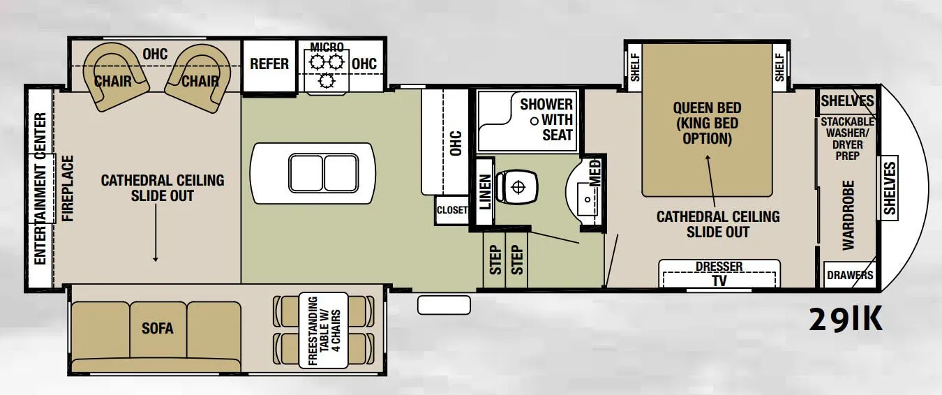 Forest River Cedar Creek Silverback 29IK floor plan