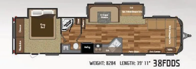 Keystone Hideout 38FDDS floor plan
