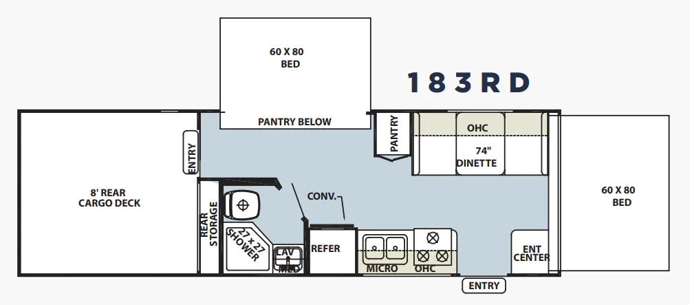 Forest River Rockwood Roo 183RD floor plan
