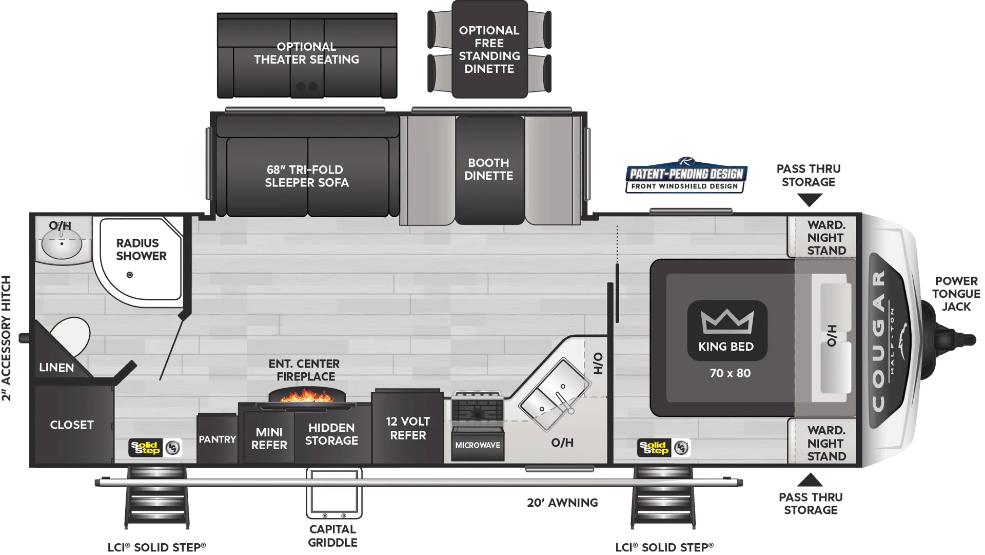 Keystone Cougar Half-Ton 26RBS floor plan