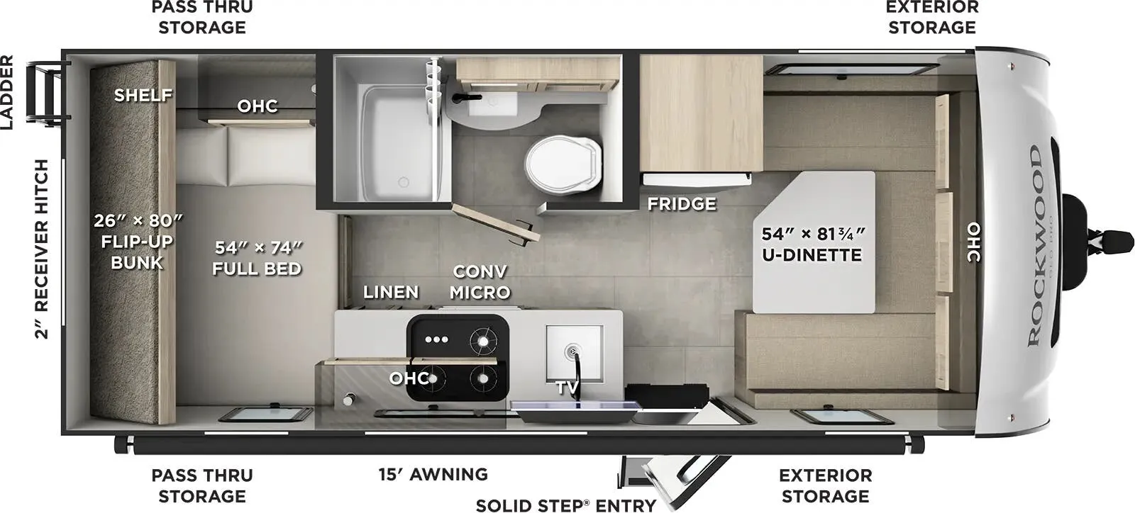 2027 Forest River Rockwood Geo Pro G19DBH - Floor plan