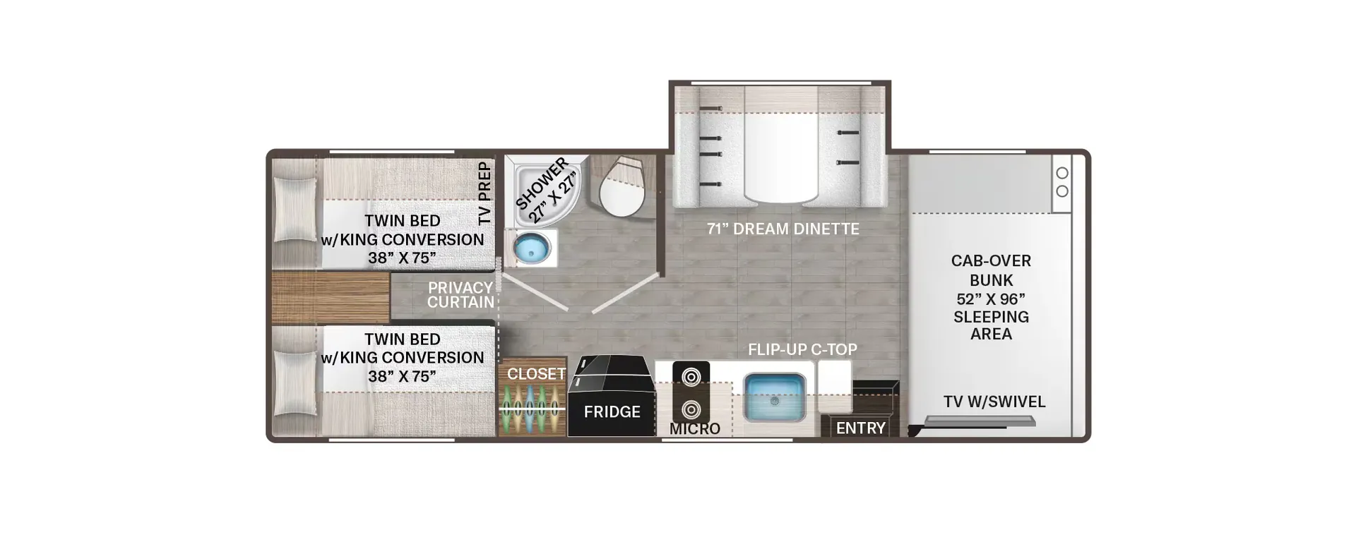 Thor Motor Coach Chateau 25Z floor plan