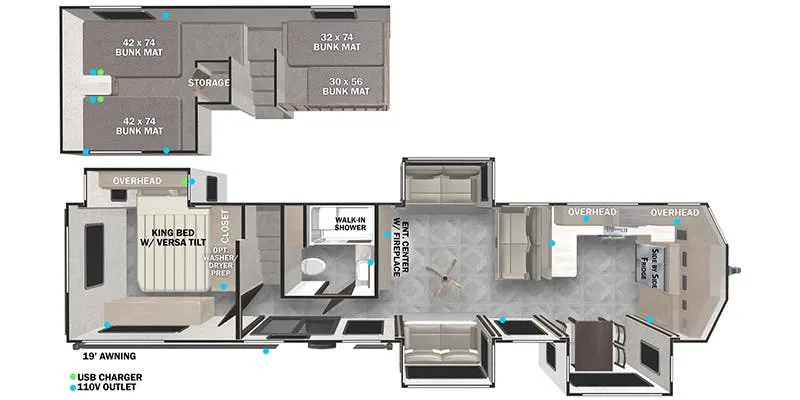 Forest River Wildwood Grand Lodge 42FK floor plan
