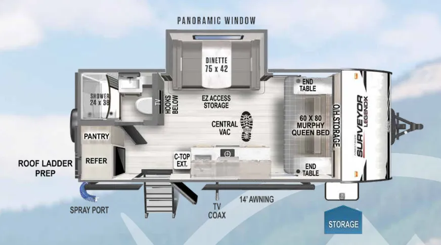 2023 Forest River Surveyor Legend X 17RBLX - Floor plan