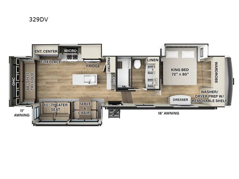 2024 Palomino Columbus 329DV — Floor plan