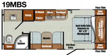 Gulf Stream Vintage Cruiser 19MBS floor plan