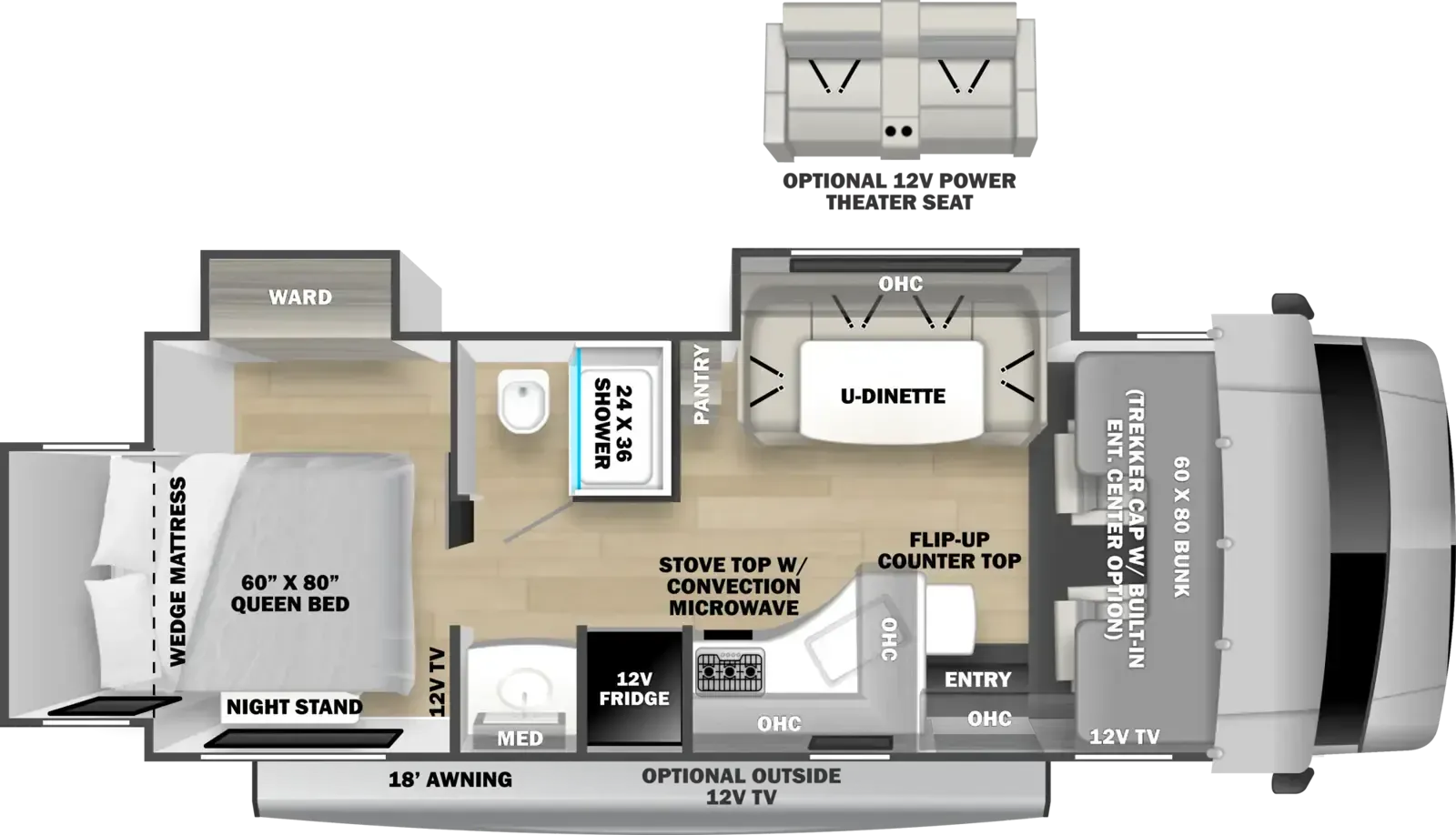 Forest River Sunseeker 2500TS floor plan