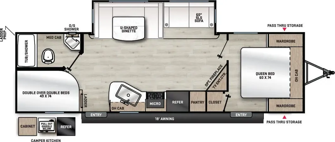 Forest River Aurora Sky 280BHS floor plan