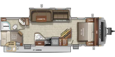 2021 Jayco Whitehawk 29BH - Floor plan