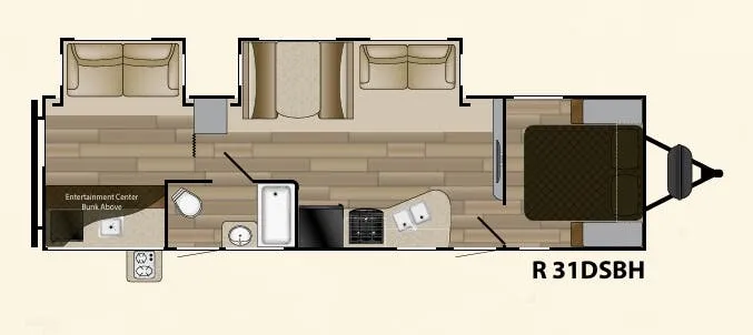 Cruiser RV Radiance Touring 31DSBH floor plan