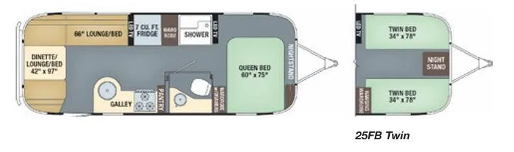 Airstream International Serenity 25FB TWIN floor plan