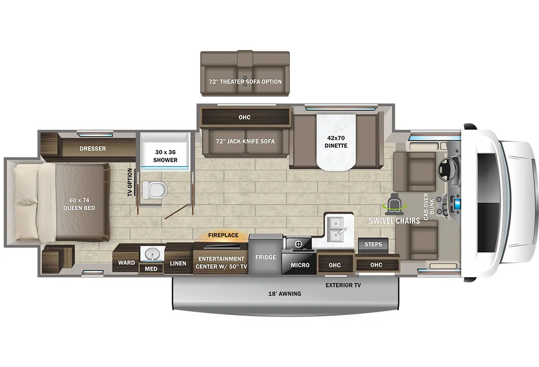 2023 Entegra Coach Odyssey 30Z - Floor plan
