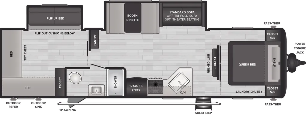 2023 Keystone Hideout 31BRD floor plan