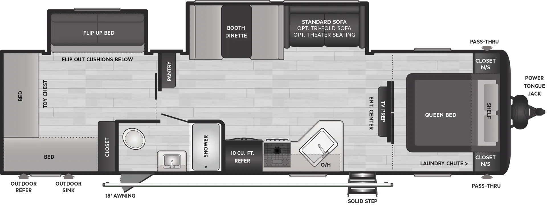 2023 Keystone Hideout 31BRD - Floor plan