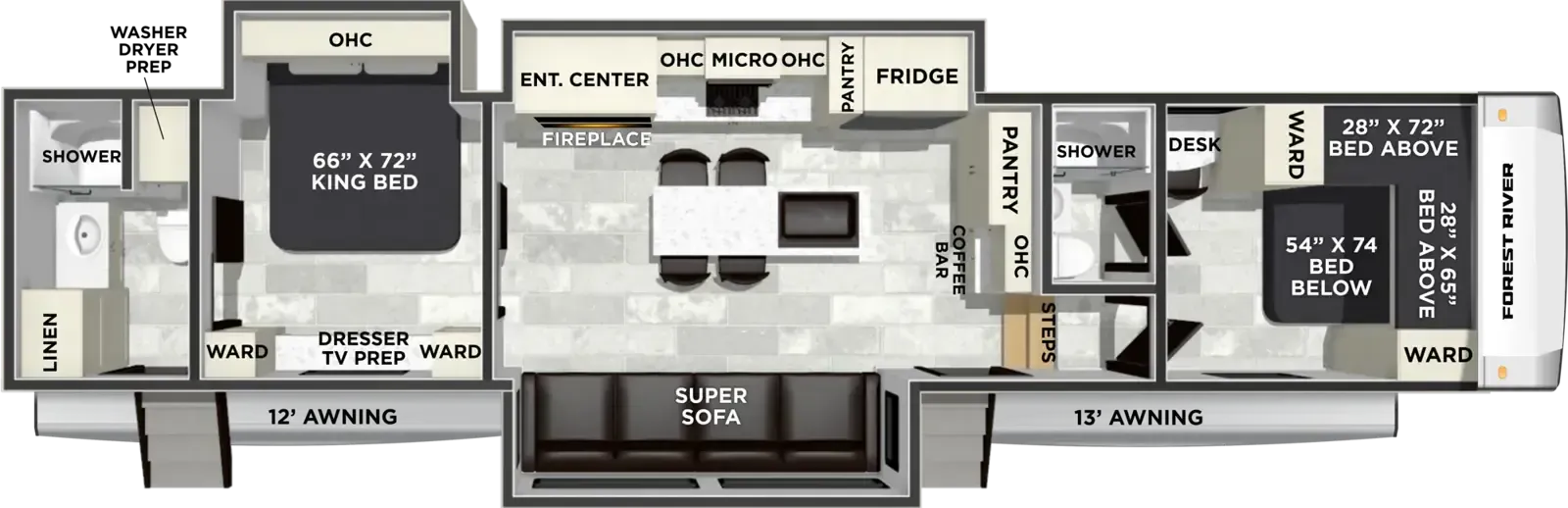 Forest River Cardinal 36FUN floor plan