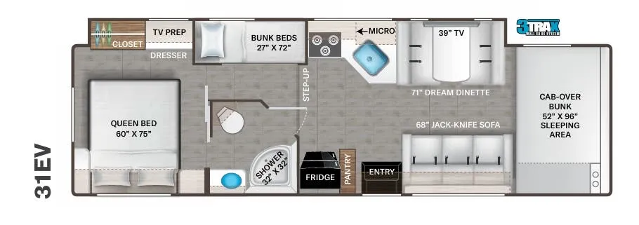 Thor Motor Coach Chateau 31EV floor plan