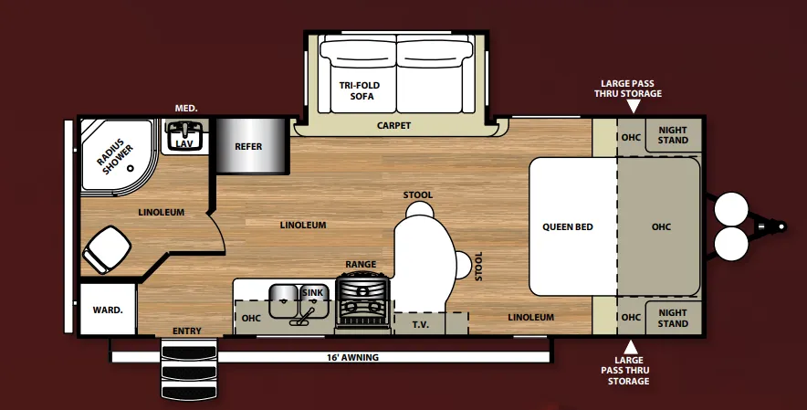 Forest River Wildwood Heritage Glen Hyper-Lyte 23RB floor plan