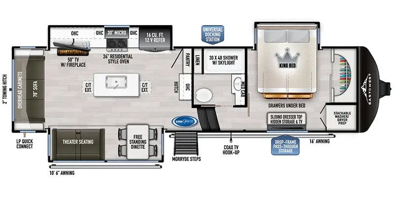 2025 East to West Ahara 325RL - Floor plan
