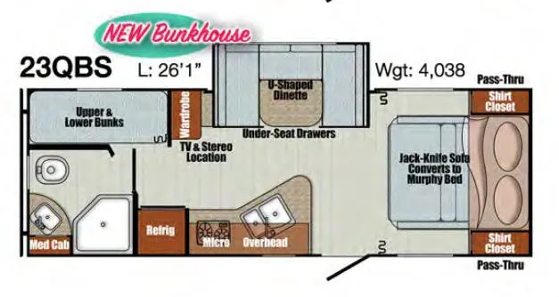 Gulf Stream Vintage Cruiser 23QBS floor plan