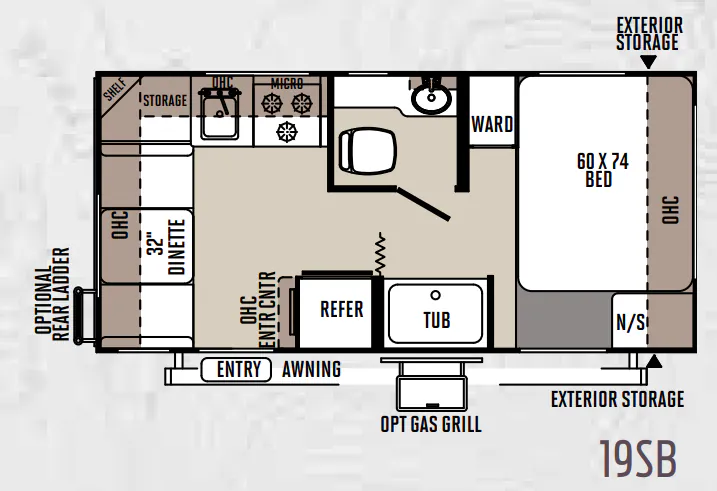 Forest River Flagstaff Micro Lite 19SB floor plan