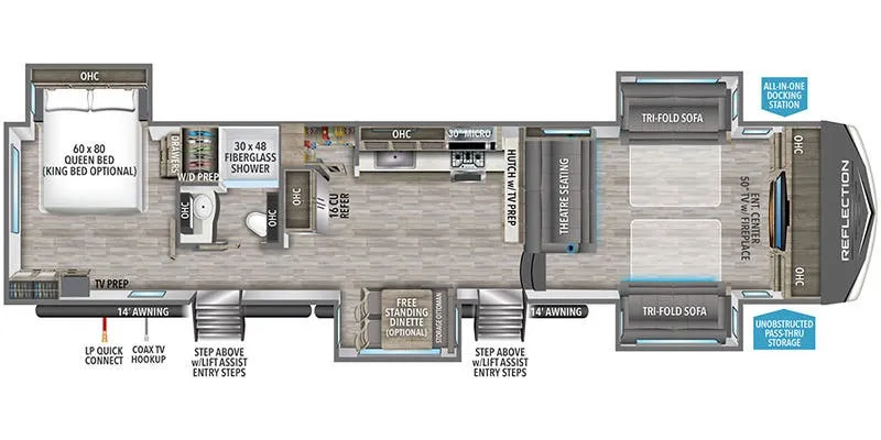 2024 Grand Design Reflection 370FLS - Floor plan