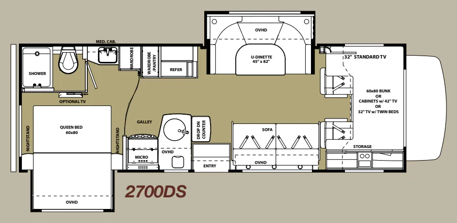 Forest River Sunseeker 2700DS floor plan