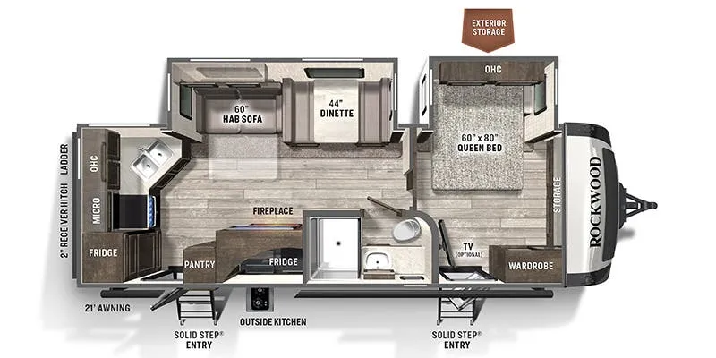 2022 Forest River Rockwood Ultra Lite 2614BS floor plan