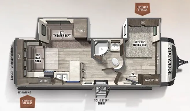 2021 Forest River Rockwood Ultra Lite 2613BS - Floor plan