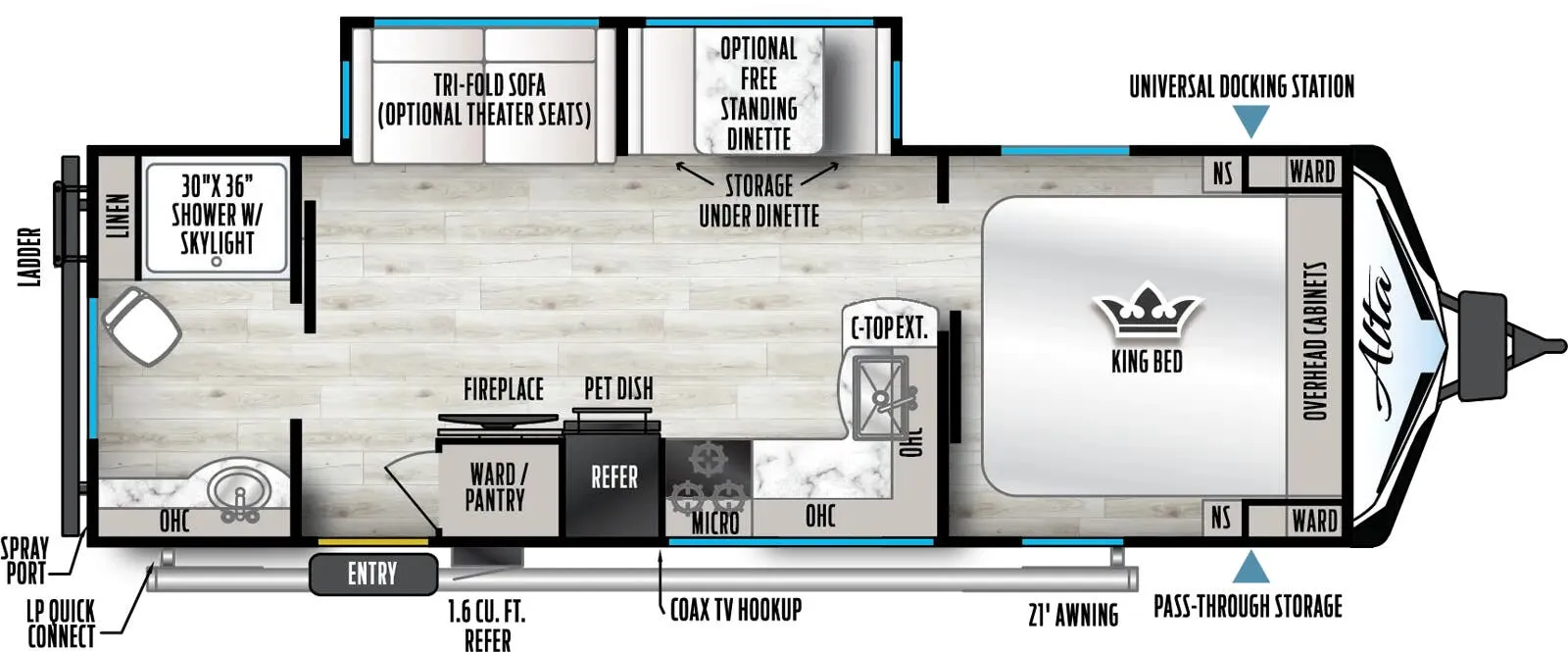 2025 East to West Alta 2600KRB - Floor plan