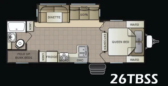 Pacific Coachworks Panther Widelite 26TBSS floor plan