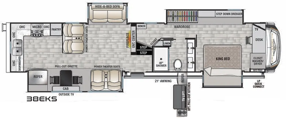 Forest River Cedar Creek Champagne Edition 38EKS floor plan
