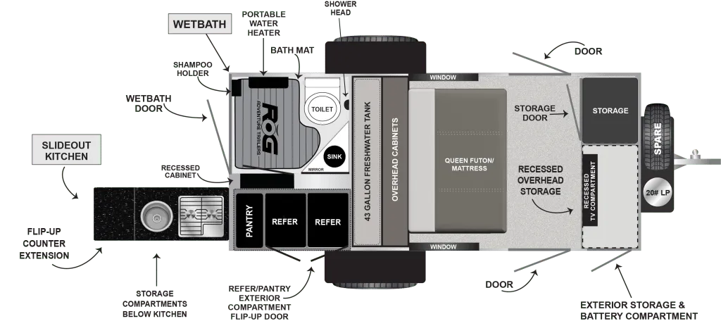 2026 Encore RV ROG 14RKB - Floor plan