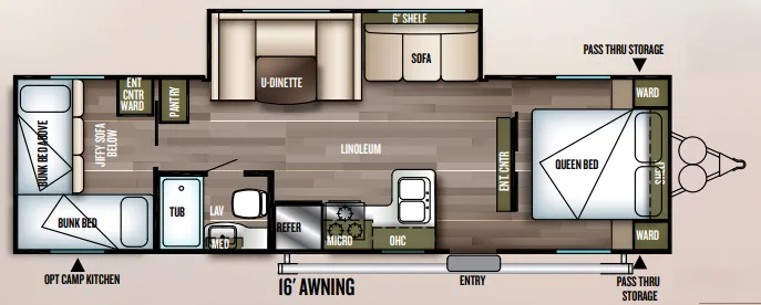 Forest River Wildwood X-Lite 273QBXL floor plan