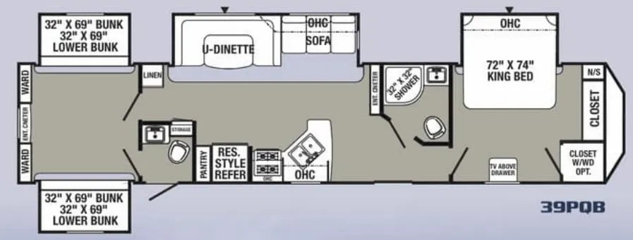Palomino Puma 39PQB floor plan