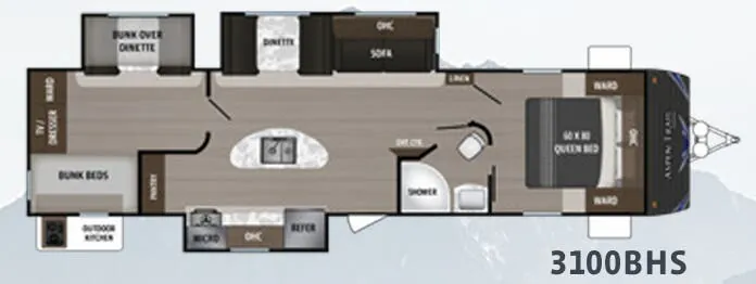 Dutchmen Aspen Trail 3100BHS floor plan